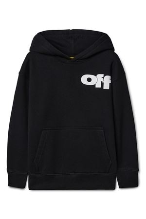 black cotton hoodie OFF WHITE KIDS | OBBB001F24FLE0051001